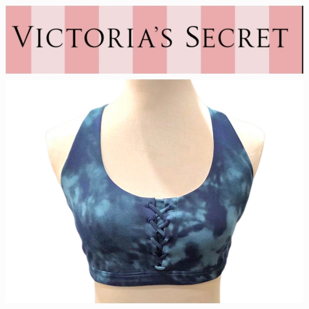 ❤️2/$18 Victoria’s Secret Strappy Back Bralette Blue Gray Tie-Dye Size L